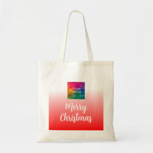Handskriven God Jul Foto eller Logotypmall Tygkasse