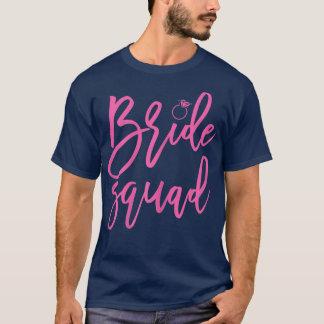 Handskriven grafik för Womens Bride Squad Rosa Rin T Shirt
