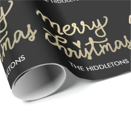 Handskriven guld- god jul för modern Faux Presentpapper