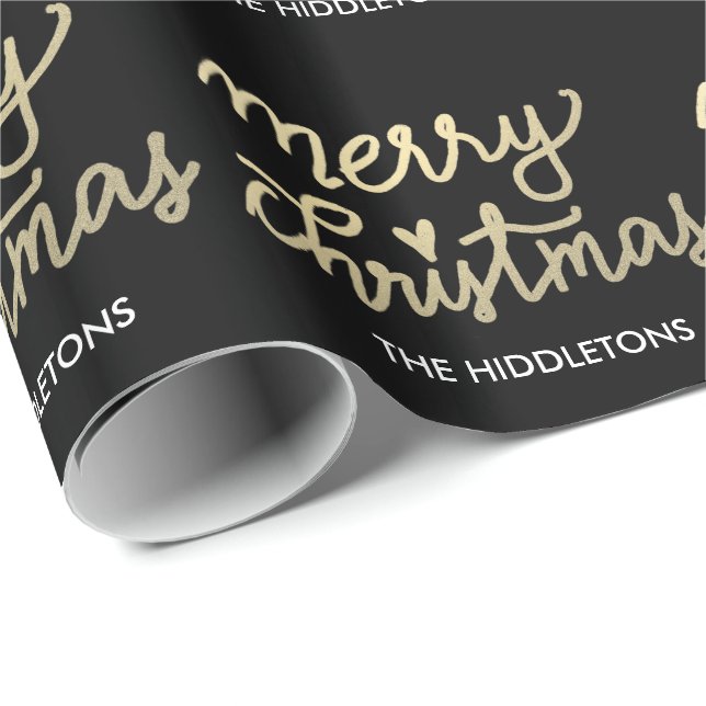 Handskriven guld- god jul för modern Faux Presentpapper (Rullad Hörn)