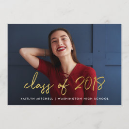 Handskriven Guld | Klass 2018: Photo Grad Party Inbjudningar