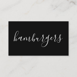 Handskriven hamburgare visitkort