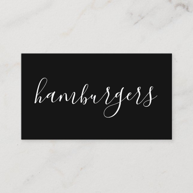 Handskriven hamburgare visitkort (Framsida)