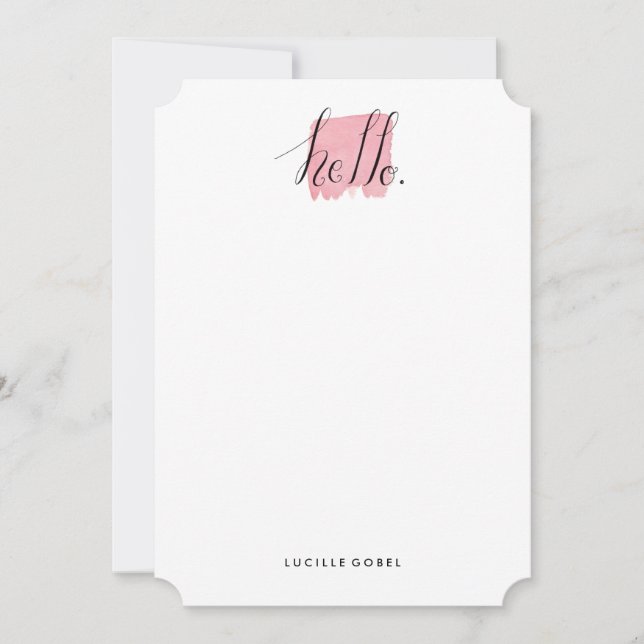 Handskriven Hej Modern Personlig Stationery Anteckningskort (Framsida)