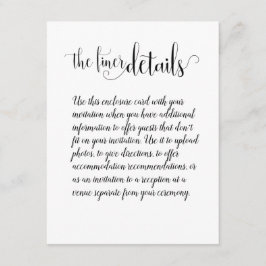 Handskriven kalligrafi av Finer-informationen Bröl Tilläggskort