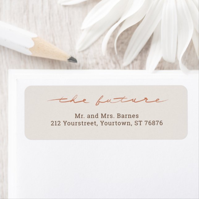 Handskriven Kalligrafi Bröllop Returadress Etikett (Insitu)