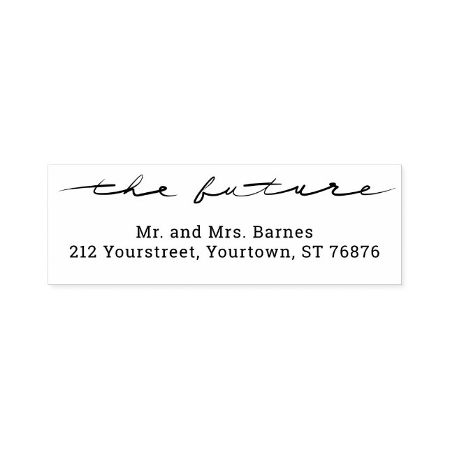 Handskriven Kalligrafi Bröllop Självfärgande Stämpel (Design)