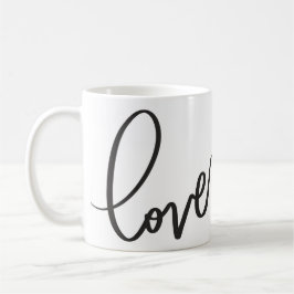 Handskriven kalligrafi manus kärlek  kaffemugg