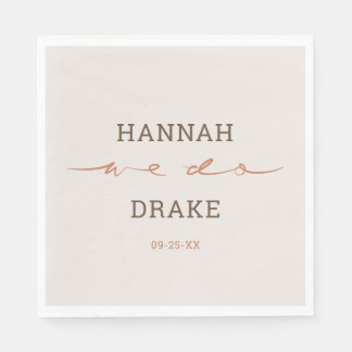 Handskriven Kalligrafisk Bröllopskonst Pappersservett