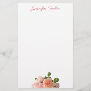 Handskriven känd elegant vattenfärgromall brevpapper