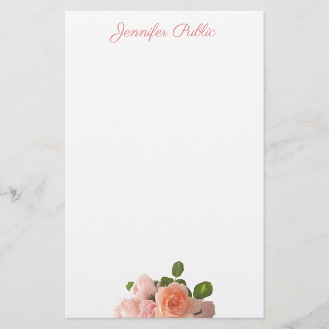 Handskriven känd elegant vattenfärgromall brevpapper (Framsida)