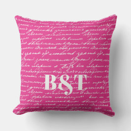 Handskriven Kärlekshistoria Par INITIALER Snyggt R Kudde