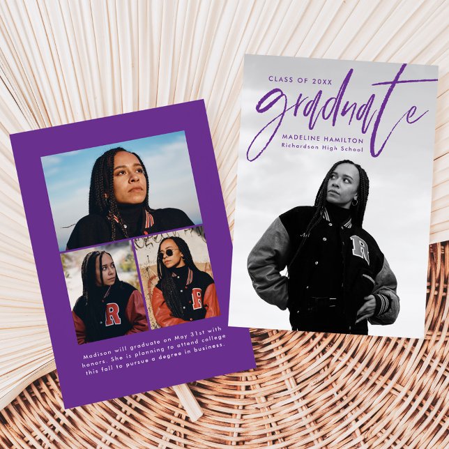 Handskriven Lila Push Script 4 Photo Studenten Meddelande (Skapare uppladdad)