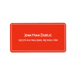 Handskriven mall Jul Red White Adress Adressetikett