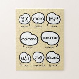 Handskriven Mamma Typografi Modern Mors Dag Pussel