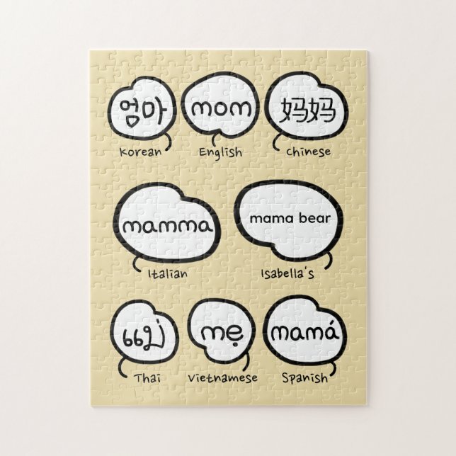 Handskriven Mamma Typografi Modern Mors Dag Pussel (Vertikal)