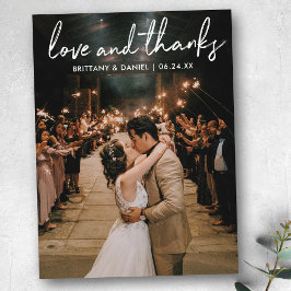 Handskriven manus Kärlek Tack Bröllop Vykort