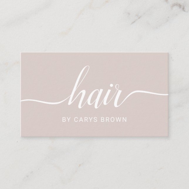 Handskriven Minimalist champagne för hårstylist Visitkort (Framsida)