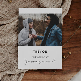 Handskriven minimalistisk Best man-förfrågan-kort Inbjudningar