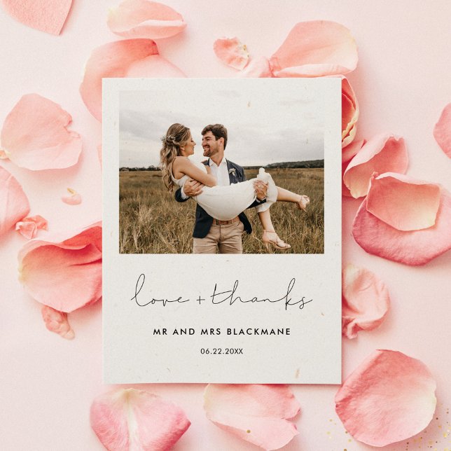 Handskriven minimalistisk bild av bröllop Tack Kort (Skapare uppladdad)