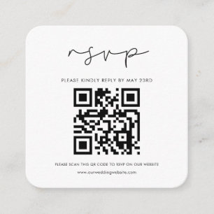 Handskriven minimalistisk QR-kod RSVP-svar Tilläggskort