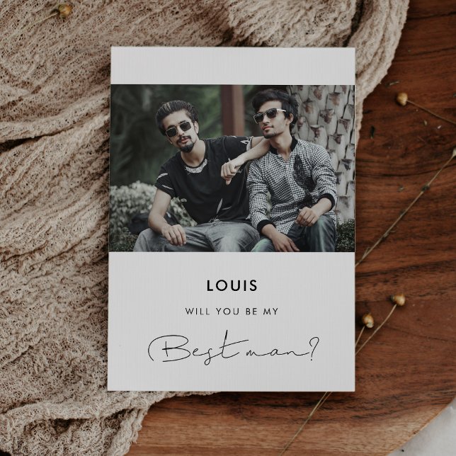 Handskriven minimalistisk Vil du vara min best man Inbjudningar (Skapare uppladdad)