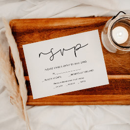 Handskriven minimalistiskt RSVP-kort med måltidsva OSA Kort