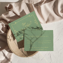 Handskriven Mint-Grönt Retro Whimsical Bröllop