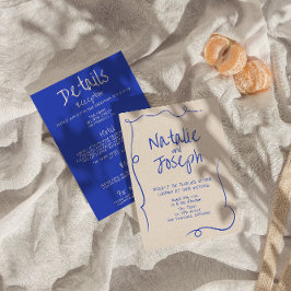 Handskriven modern Funky allt på en Bröllop Inbjudningar