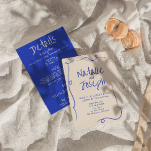 Handskriven modern Funky allt på en Bröllop Inbjudningar