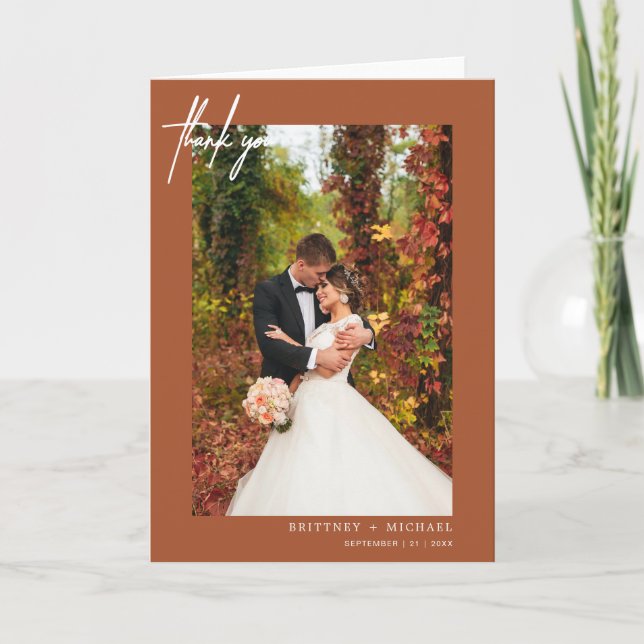 Handskriven modern Terracotta Tack (Framsida)