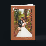 Handskriven modern Terracotta Tack<br><div class="desc">Tack till gästerna med det här moderna fototacket som du gav kortet med handskrivet "tack".</div>