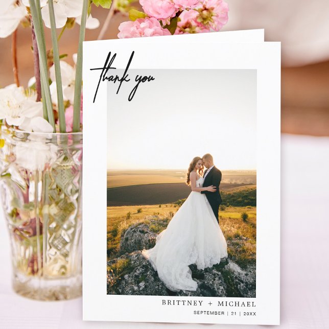 Handskriven modern vit Tack Kort (Skapare uppladdad)