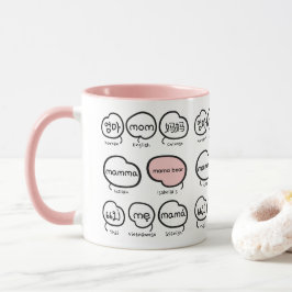 Handskriven Mom-typografi Rosa Mors Dag Mugg