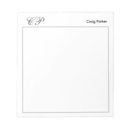 Handskriven monogram professionell enkel stil anteckningsblock