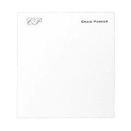 Handskriven monogram professionell enkel stilren anteckningsblock