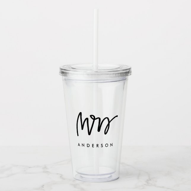 Handskriven Mrs Anpassad Take Away Mugg (Framsida)