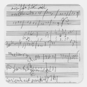 Handskriven musikalisk ställning fyrkantigt klistermärke
