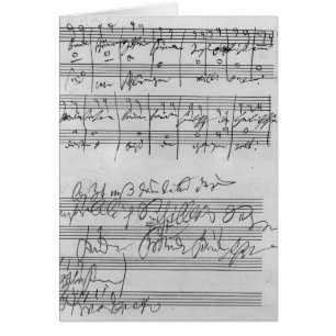 Handskriven musikalisk ställning hälsningskort