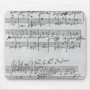 Handskriven musikalisk ställning musmatta