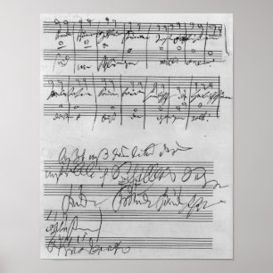 Handskriven musikalisk ställning poster