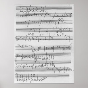Handskriven musikalisk ställning poster