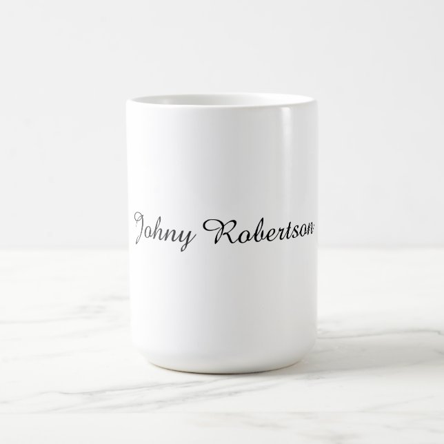Handskriven Namn Enkel Elegant Professionell Moder Kaffemugg (Center)