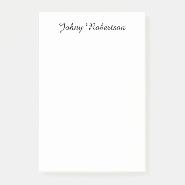 Handskriven Namn Enkel Elegant Professionell Moder Post-it Block (Framsida)