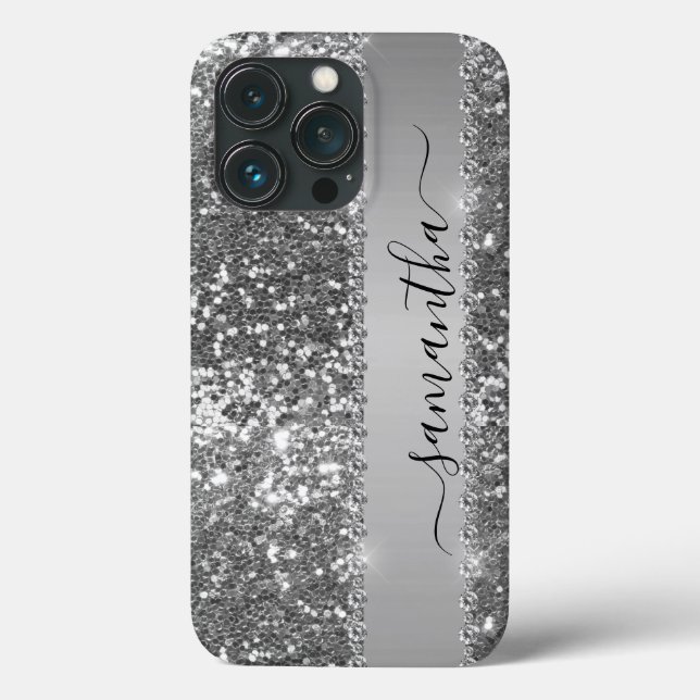 Handskriven Namn Grafit Diamant Glitter look (Baksida)