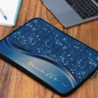 Handskriven Namn Marinblå Metallglitter