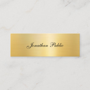 Handskriven Namn Modern Elegant Guld-mall Mini Visitkort