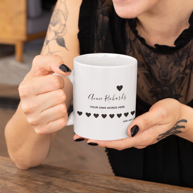 handskriven namn namnteckning med kärlek-hjärtan v kaffemugg (love coffee moments)
