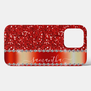 Handskriven Namn Red Diamond Glitter utseende