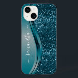 Handskriven Namn Teal Blue Metall Glitter 13<br><div class="desc">Utformningen är ett foto och fodral är inte tillverkat med glitter, sekvenser, metall eller skogen. Denna design finns även tillgänglig på andra mobila modeller. Välj Enhetstyp om du vill visa andra iPhone, Samsung Galaxy eller Google fodral. Vissa stilar kan ändras genom att markera Stil om det är ett alternativ. Du...</div>